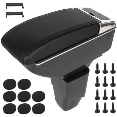 Modecar - Auto Armsteun - Zwart Kunstleer - Peugeot 206 - 1998-2012