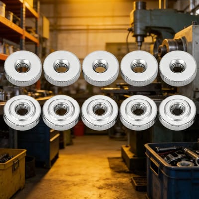 Knurled moeren voor machinebouw, ronde knurled thumb nuts M3 M4 M5 M8 van koolstofstaal, 10 stuks M4