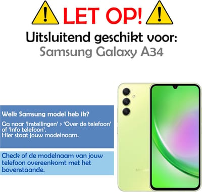 Hoesje - Geschikt voor Samsung Galaxy A34 - Met Screenprotector - En Pashouder - En Kaarthouder - Telefoon Hoes Shockproof - Siliconen Case - Back Cover - Shock Proof - Pasjes Houder - Telefoonhoesjes - Transparant