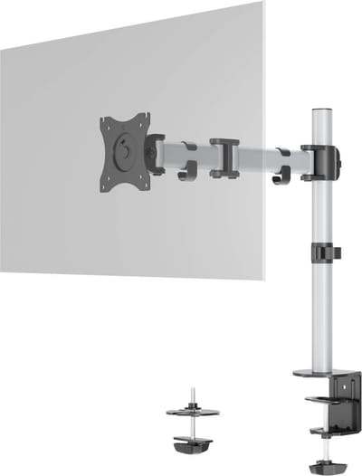 DURABLE Tafelmodule voor één monitor met instelbare hoogte, rotatie en helling van het scherm.