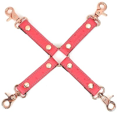 Liebe Seele - Angel's Kiss Exclusieve Leren Hogtie - Roze/Rosé Goud
