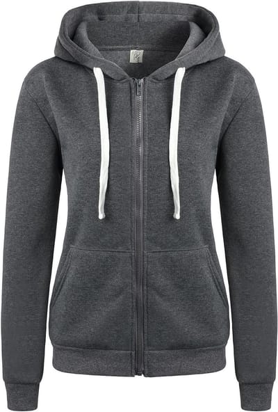 Dames Hoodie met Rits en Kap, Lange Mouwen, Met Zakken, Casual Dikke Fleece Trui voor Comfort en Warmte