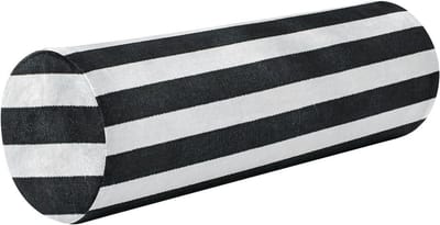 Zwart-wit gestreept ronde bolsterkussen met memory foam - zachte ondersteuning voor slapen, yoga en ontspanning, afneembare kussensloop