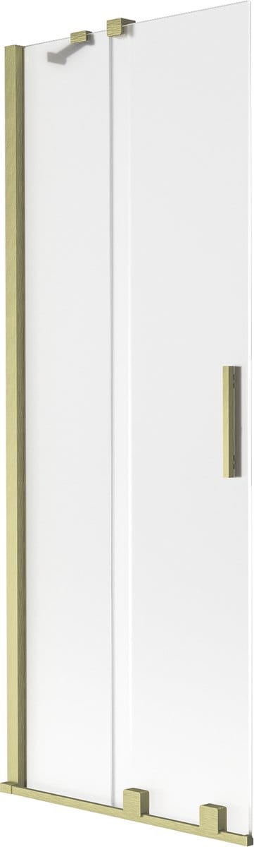 Mexen Velar badwand scherm 2-delig schuifbaar 70 x 150 cm, matglas, geborsteld goud - 896-070-000-31-55