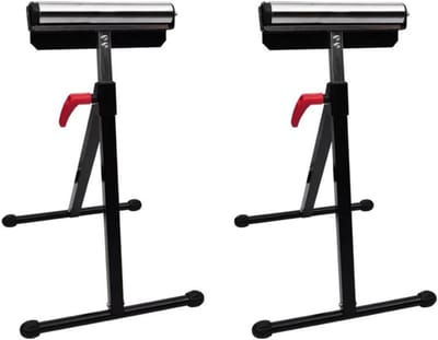 2x Verstelbare Werktafel Rolhouder voor Zaagtafels en Schaven