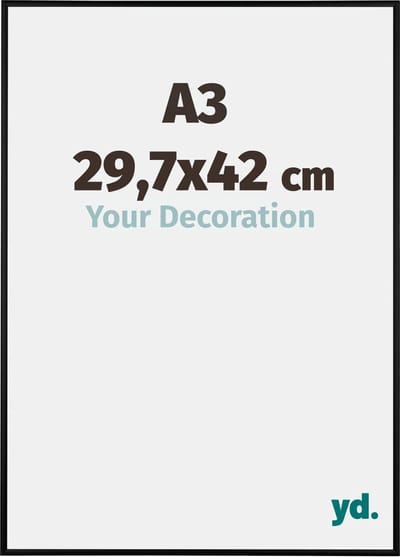Your Decoration - Fotolijst A3 29,7x42 cm - Aluminium - Zwart Mat - Kent