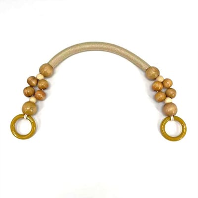 1 pièce Corde de chanvre en nylon Poignées à perles en bois rondes pour sac à main DIY, Accessoires de remplacement pour chaîne de portefeuille de style ethnique minimaliste vintage
