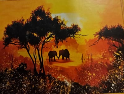 DIAMOND PAINTING LANDSCHAP MET OLIFANT