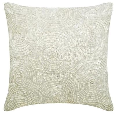 Decoratieve Ivoren Kussenslopen 30 x 30 cm met Pailletten en Modern Patroon