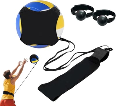 Volleybaltrainingsapparaat - Elastisch en veelzijdig trainingsapparaat voor binnen - Slagtrainer voor sprongaanvalsoefeningen - Voor technische, zowel volwassenen als tieners, Het aanleren van de juiste handpositie bij het serveren | Cyslmuk®