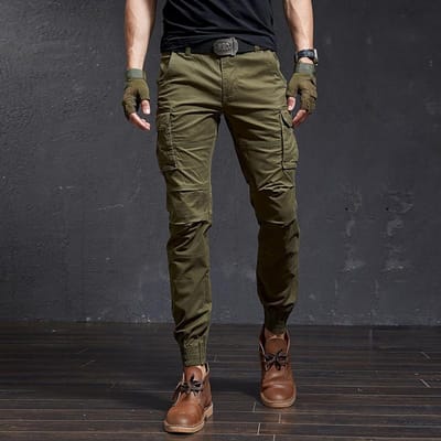 Heren Mode Militaire Cargo Broeken Slim Normaal Recht Model Katoen Meerkleurig Camouflage Groen Geel 36 black
