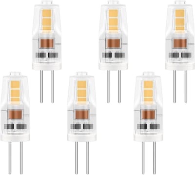 6 Stuks G4 LED Lampen 2W, Vervang 10W 20W Halogeenlampen, Warm Wit 3000K, AC/DC 12V, 200LM, Energiezuinige Verlichting voor Kroonluchters, Kasten en Afzuigkappen