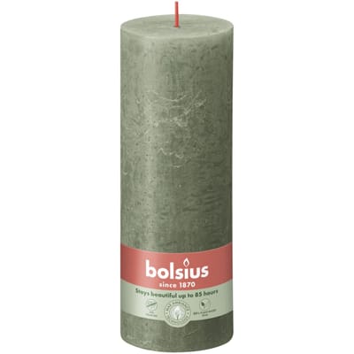 Bolsius Kaars - Rustieke Stompkaars- Olijf Groen