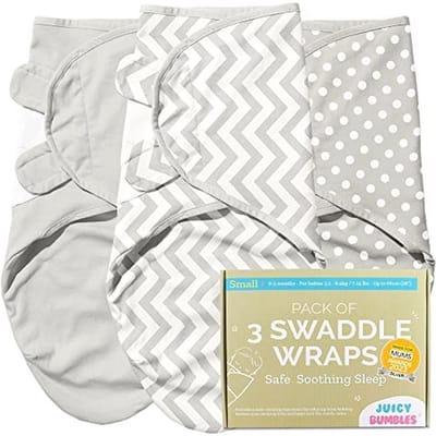 Set van 3 Wikkeldekens voor Baby - 100% Katoen - Veilig en Comfortabel