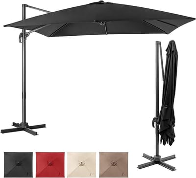 KOMFOTTEU Parasol van 300 cm - zweefparasol - 360° draaibaar, tuinparasol - met UV-bescherming - voor tuinen en balkons