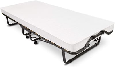 KAD® Opklapbed - Logeerbed Opklapbaar - 1-Persoons Opklapbed met Matras - Zwart - 200cm x 90cm x 18cm