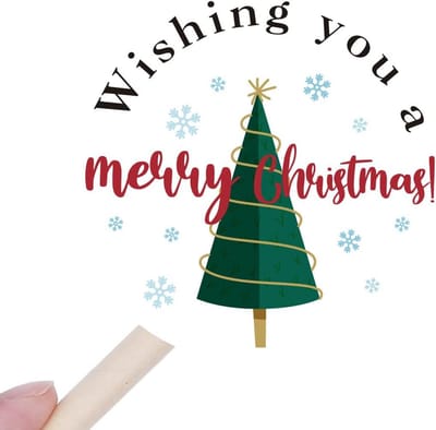Kerststickers - Wenskaart stickers - Zakelijke decoratie - Zelfklevend - 240 stuks - Kleurrijk