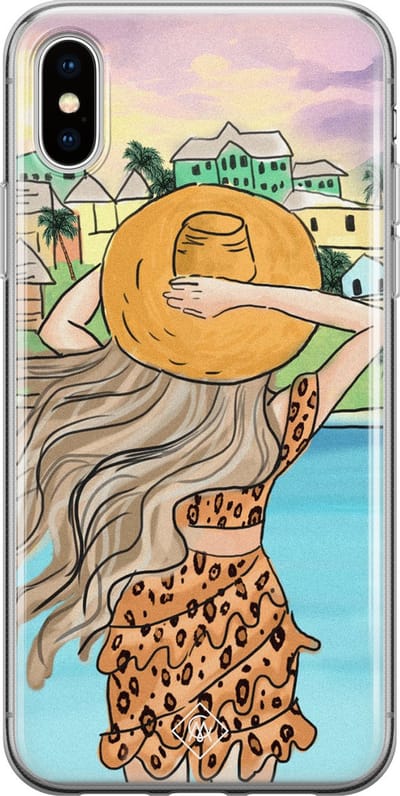 Casimoda® hoesje - Geschikt voor iPhone Xs Max - Sunset Girl - Siliconen/TPU telefoonhoesje - Backcover - Geen opdruk - Multi