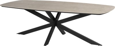 Prado dining tuintafel 240x105xH75 cm antraciet met keramisch deens ovaal blad Taste 4SO