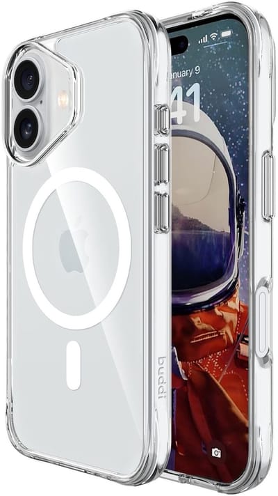 Buddi Core - Hoesje Geschikt voor Apple iPhone 16 - Compatibel met MagSafe - Back Cover met Magneet - Doorzichtige Telefoonhoes - Beschermhoes - Transparant