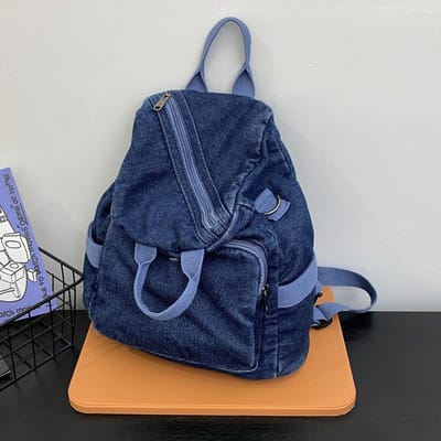 Wassen Denim Rugzak voor Mannen en Vrouwen met Grote Capaciteit Multifunctionele Enkele Schouder Crossbody Tas Casual Kleine Rugzak