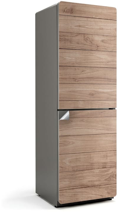 Wallfluent Koelkaststickers - Verticaal houten bord Koelkast Folie - 60 cm x 180 cm - Beige Koelkaststickers - Decoratieve Koelkaststicker - Stijlvolle Koelkast Stickers - Zelfklevende Koelkaststicker - Koelkast Versiering