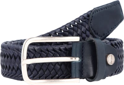 Vanzetti Leren Riem Braided Men's Belt 35 mm W110 Night Blue Donkerblauw