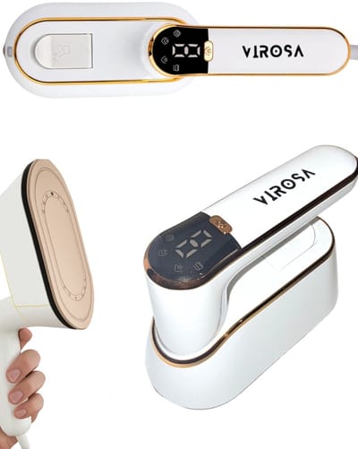 Virosa Reisstrijkijzer - Inklapbaar - met Stoom - Mini Strijkijzer - Stoomstrijkijzer - Strijkijzer - Handstomer - Kleding Stomer - Handstomer Kleding - Stoomapparaat Kleding - 110ml Watertank
