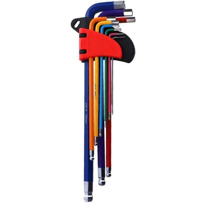 Ster Sleutel Set 9 Verschillende Maten Universele Sleutels Multicolor L-Sleutel Chroom Vanadium Staal Metrisch Type C veelkleurig