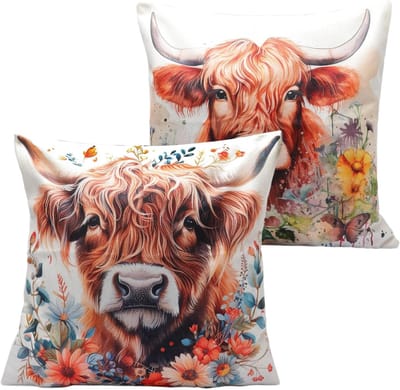 Katoenen Sloop met Schotse Hooglander Motief voor een Unieke Slaapervaring en Decoratie