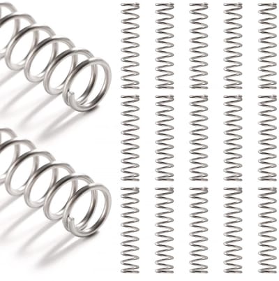 Compressieveren Set - Mini Metalen Spiraalveren - Reparaties en Projecten - Roestvrij Staal - 15 stuks 1.2x10x45mm - Zilver