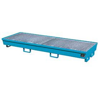 BAUER AM-4/B opvangbak, met rooster, staal, 233 l, B 2400 x D 800 x H 285 mm, blauw