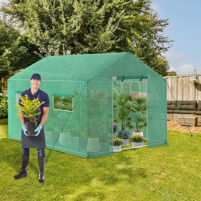 Foliekas Tuinkas - Broeibak Kweekkas - Planten Beschermen - Winterhard & UV-bestendig - 3x2x2 Meter - Groen