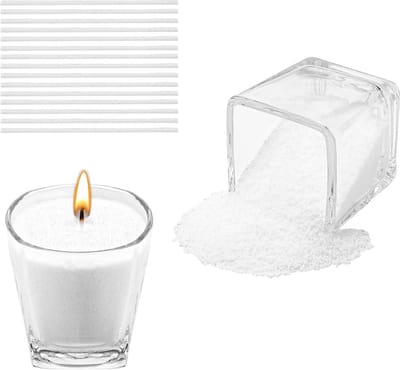 900g Witte Kaarsvet Blokken met 15 Stuks 10cm Katoenen Z Wick Voordelig