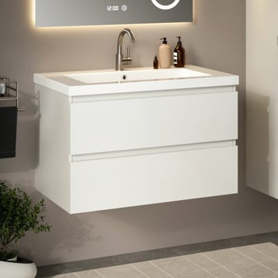Mirlux Badkamermeubel Glanzend Wit 80 cm - Wastafel Wit - Badmeubel set - Wastafelmeubel Glanzend Wit