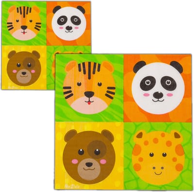 Givi Italia Feestservetten - 32x - dierentuin - 3 laags - 33 x 33 cm - wegwerpservetten - themafeest - kinderfeestje - verjaardag