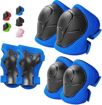 Kind Beschermingsset - Knie en Elleboog Beschermers - Buitensporten - 3-Delige Set - 2-8 Jaar - Blauw