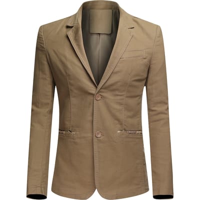 Heren Casual 2 Knopen Herfst Blazer Slim Fit Sportjas Beige