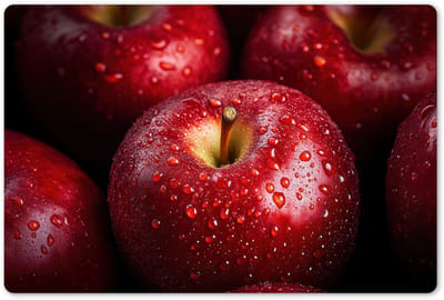 Placemats 45x30 cm - Placemat kunststof - 1 stuk - Rood - Appels - Fruit - Borden onderleggers - Decoratie voor op tafel - Keuken tafeldecoratie accessoires - Vinyl onderlegger - Tafelversiering