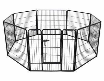 Professioneel Zwart Kippenren Kippenhok M - 640 cm Omtrek - 60 cm hoog - Heavy Duty Metalen Frame