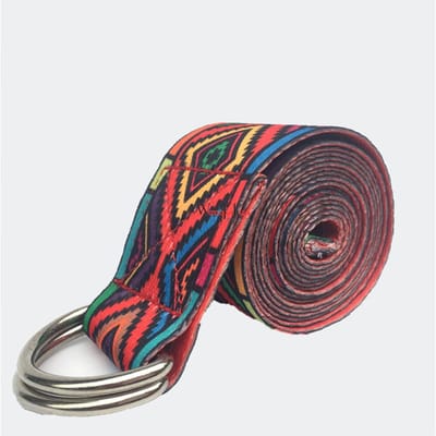 Polyester Katoen Sportschool Fitness Weerstand Yoga Oefenband Ontspanning Versterker Training(Rood)