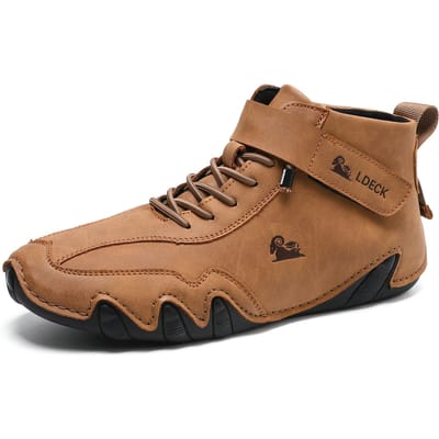 Hommes bottes décontractées en cuir hommes chaussures de luxe marque de haute qualité bottines imperméables chaussures de Sport d'hiver pour hommes bottes de moto 41 brown