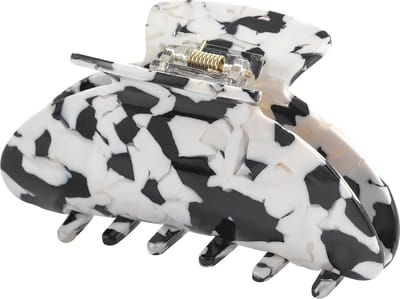 Emilie collection - haarklem - marmer print- zwart - wit