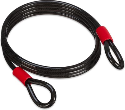 staalkabel - met lussen - Ø 12 mm - 3 m - geplastificeerde stalen kabel - zwart