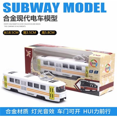 1: 90 Legering Tram Model, Verlichting, Muziek Deuropening, Metro Speelgoed, Bus, Auto Model, Kinderspeelgoed Geavanceerd Auto Model Verzamelingen