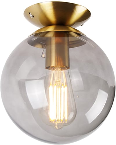 QAZQA pallon - Art Deco Plafondlamp - 1 lichts - Ø 200 mm - Goud/messing - Woonkamer | Slaapkamer | Keuken