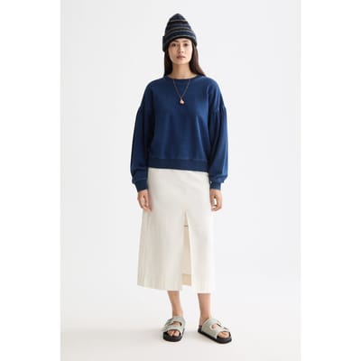 Scotch & Soda Washed Indigo Crew Neck Sweatshirt With Balloon Sleeves Wash Taglia: XS | Maglie a manica lunga Outlet | Donna | Blu