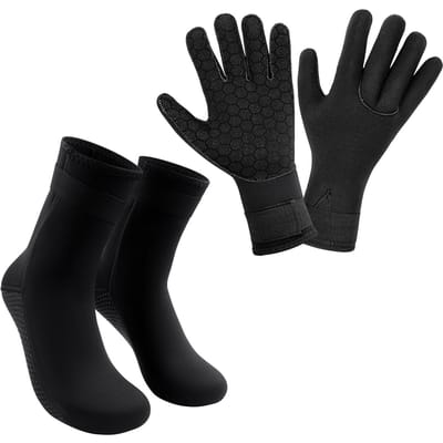 3mm Neopreen Duikhandschoenen Sokken Verstelbare Pols Enkelbanden voor Surfen Snorkelen Kajakken Zwemmen Watersporten XXL