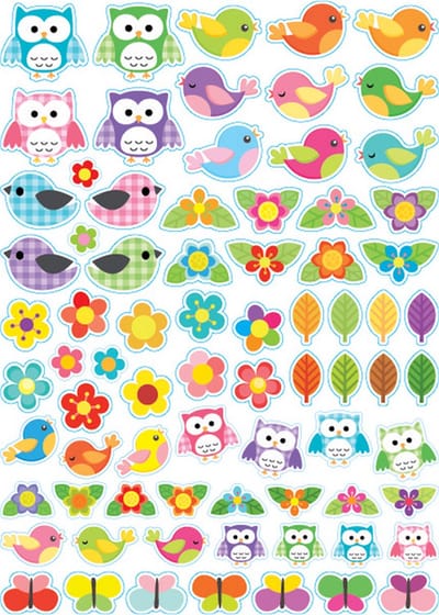 Stickers - Natuur Vogels & Uilen - Scrapbook Hobby DIY Stickervel - 1.5-3cm - 152 Stuks