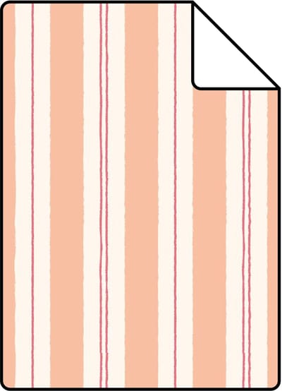 Proefstaal ESTAhome behang strepen roze en rood - 26.5 x 21 cm - 131963-S